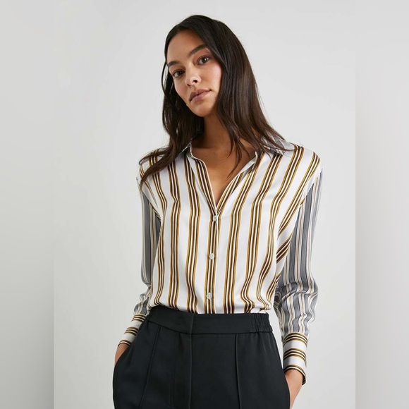 Rails Silk Stripe Blouse - Picture 9 of 9